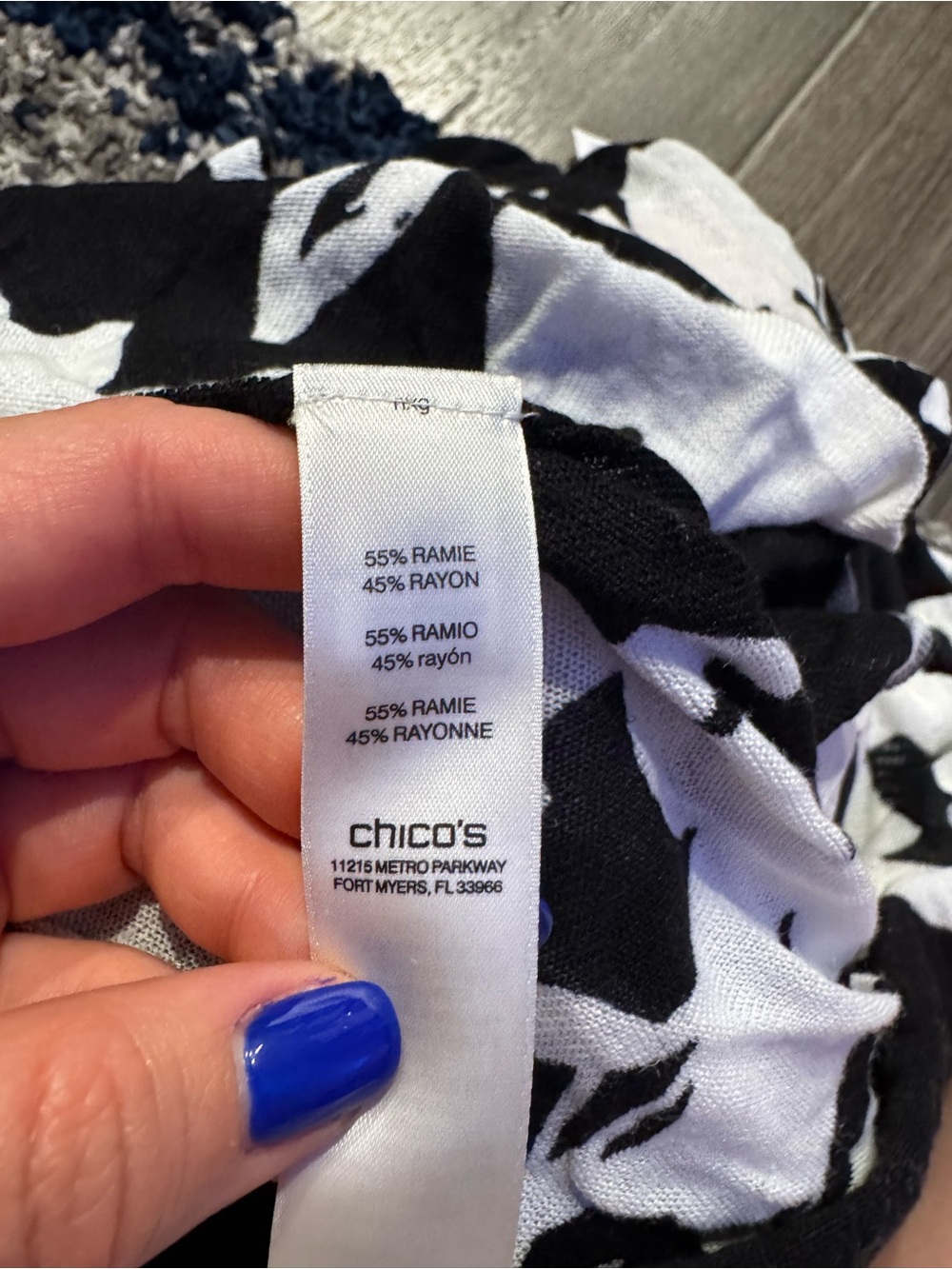 Chico’s New Black & White Floral Open Front Cardigan size 1 women medium - Picture 7 of 7